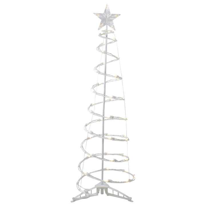 4ft LED Lighted Spiral Cone Tree Outdoor Christmas Decoration  Warm White Lights