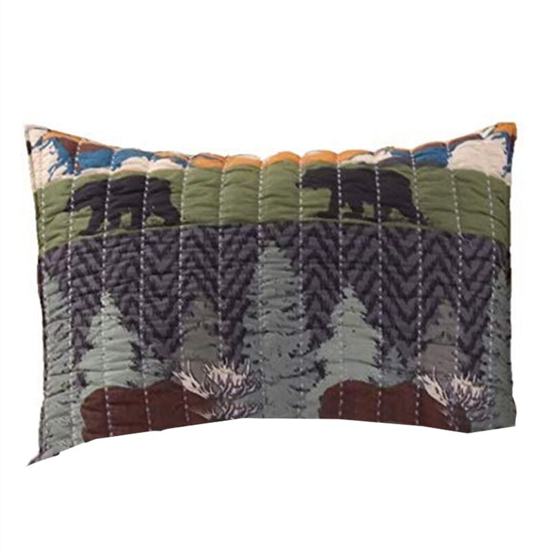 3 Piece King Size Quilt Set with Nature Inspired Print, Multicolor - Benzara
