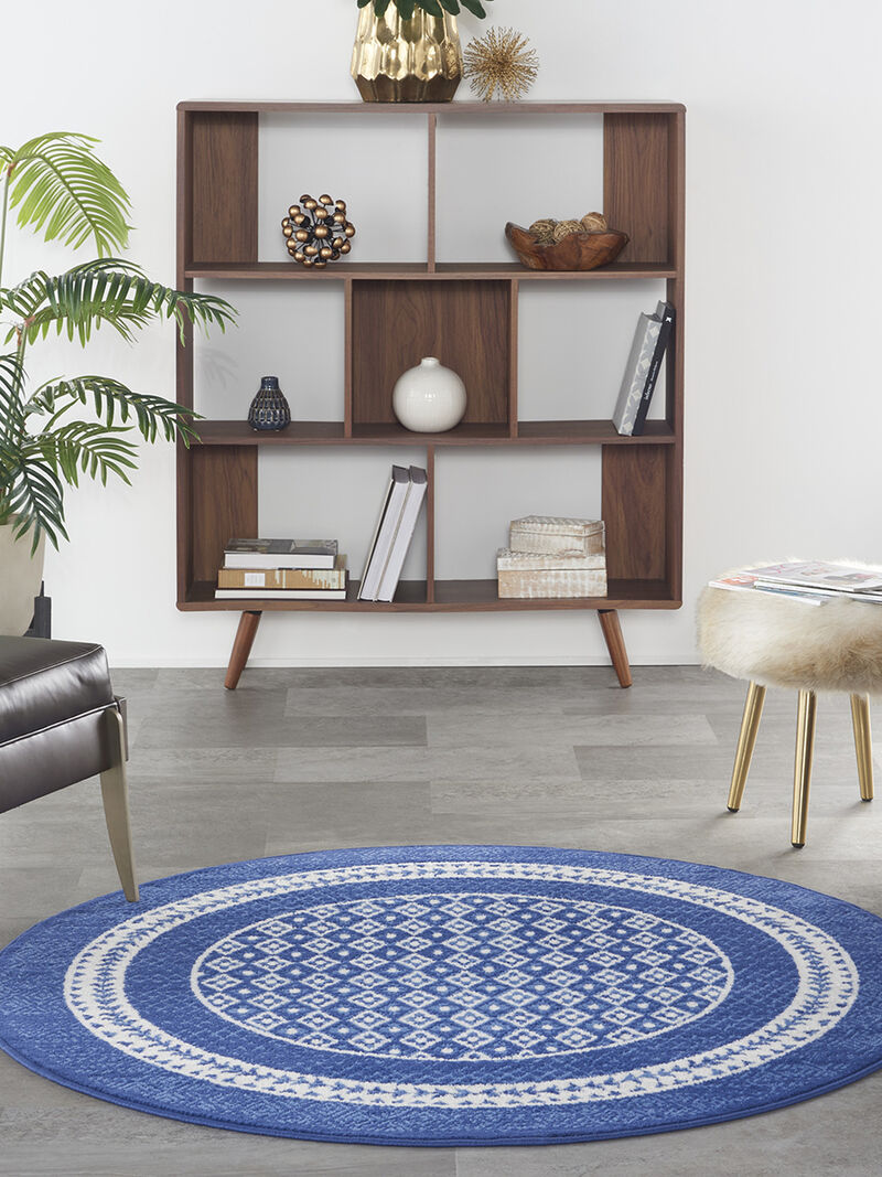 Whimsicle WHS13 Navy 5' x Round Rug