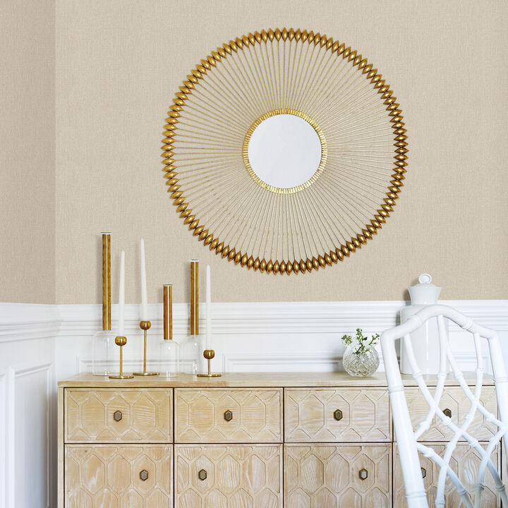 Sydney Beige Faux Linen Wallpaper (Set of 2)