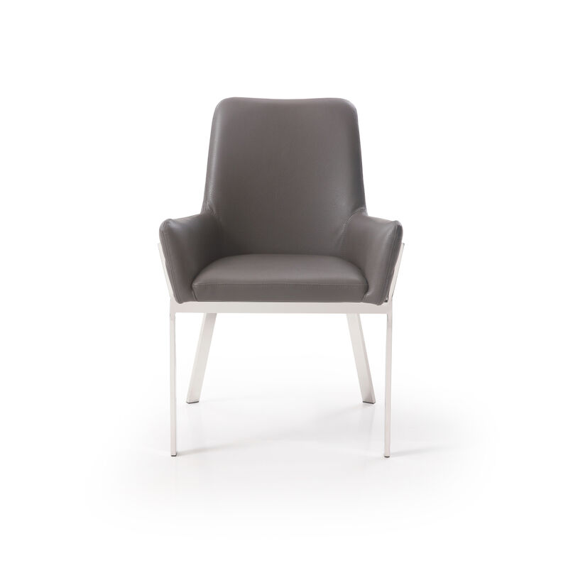 Robin Modern Grey Bonded Leather Dining Chair image number 3