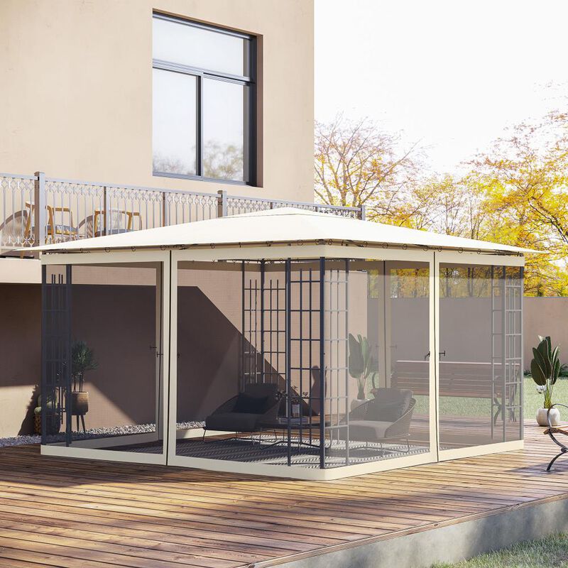 Hivvago 12x12 Gazebo Mesh Sidewall Replacement with Zipper image number 1