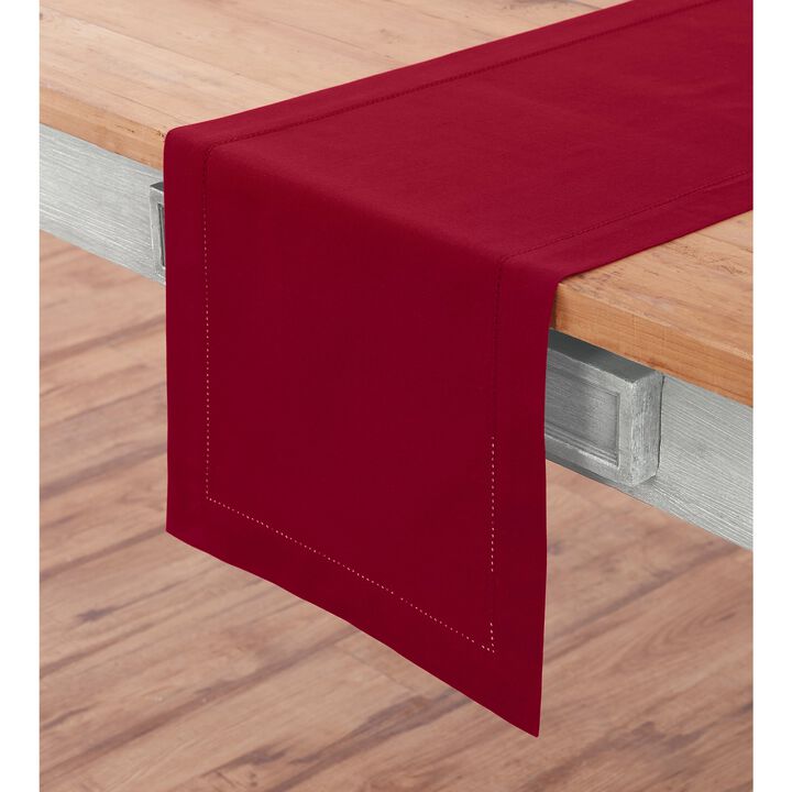 Christmas Cotton Linen Hemstitch Table Runner, Solino Home