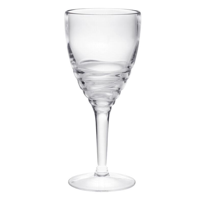 HomeRoots Set of Four Clear Swirl Acrylic Stemmed All Purpose Wine Glass image number 2