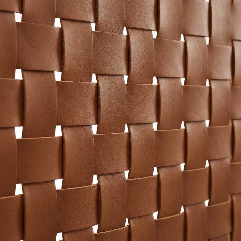 Vegan Leather Queen Headboard with Woven Texture and Durable Frame image number 4