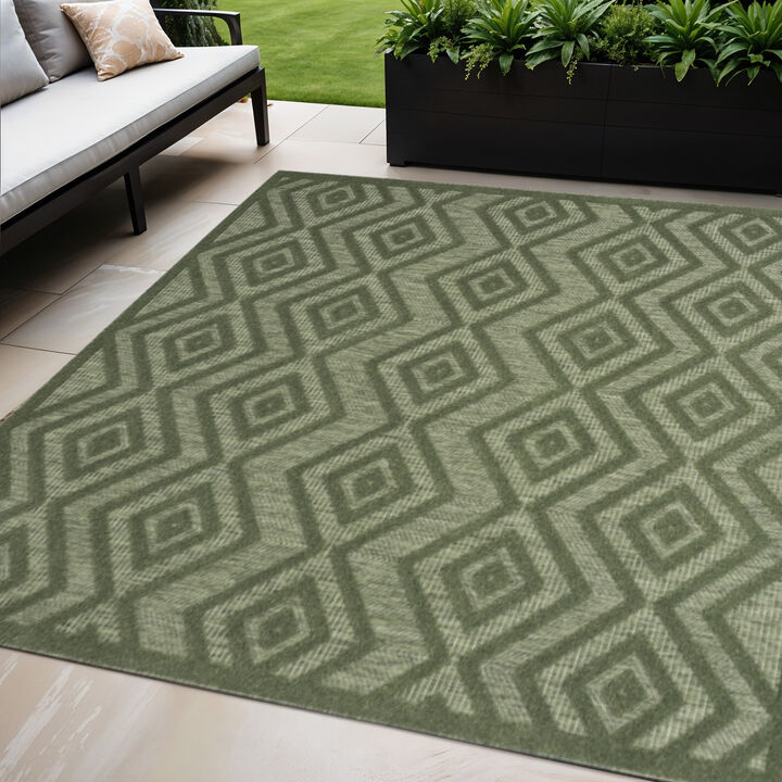 HomeRoots Geometric Indoor Outdoor Area Rug