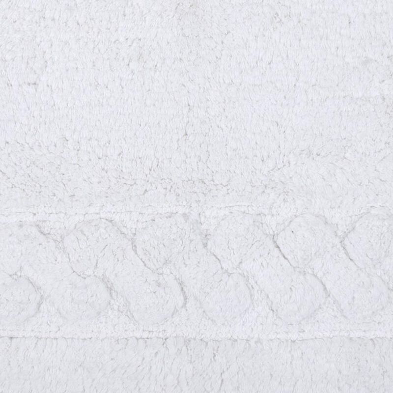 Knightsbridge Chain Bath Rug Cotton Non Skid Back - 21x34", White