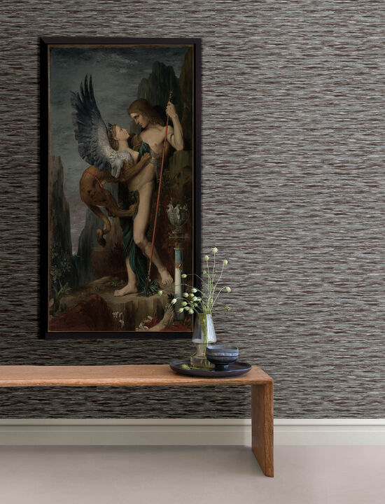 Hazen Chocolate Striated Wallpaper