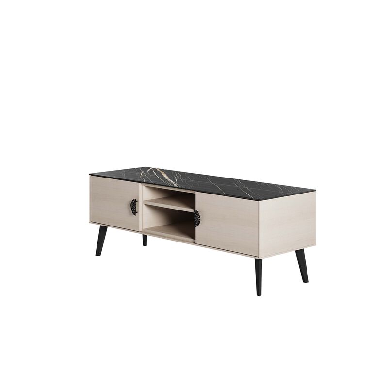 Haley TV Stand in Black Marble
