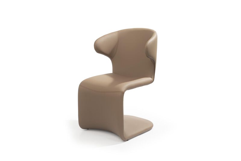 HomeRoots Light Brown Faux Leather Wing Back Dining Side Chair image number 2