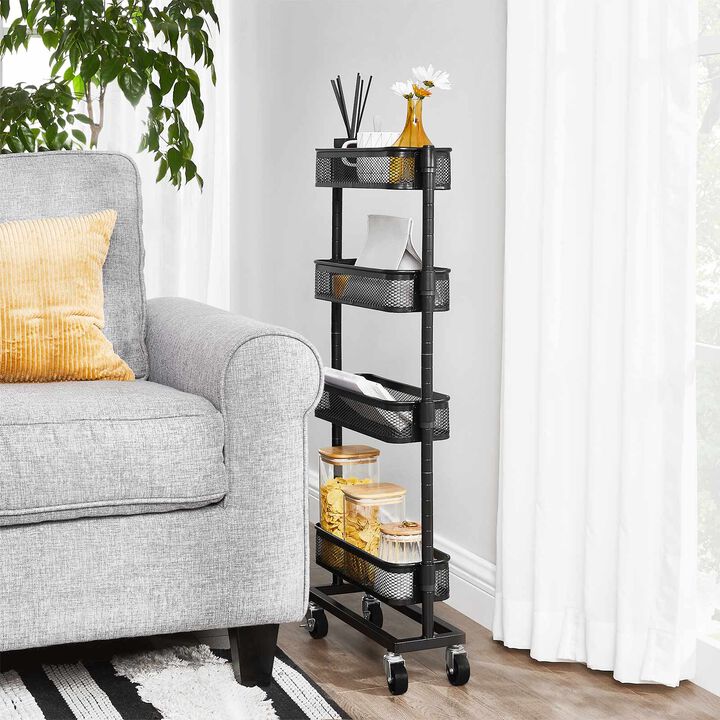 BreeBe 4-Tier Slide-Out Trolley for Small Spaces