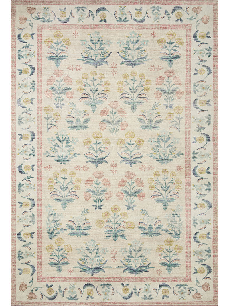 Eden EDE01 Mughal Rose Blush 7'6" x 9'6" Rug by Rifle Paper Co. x Loloi