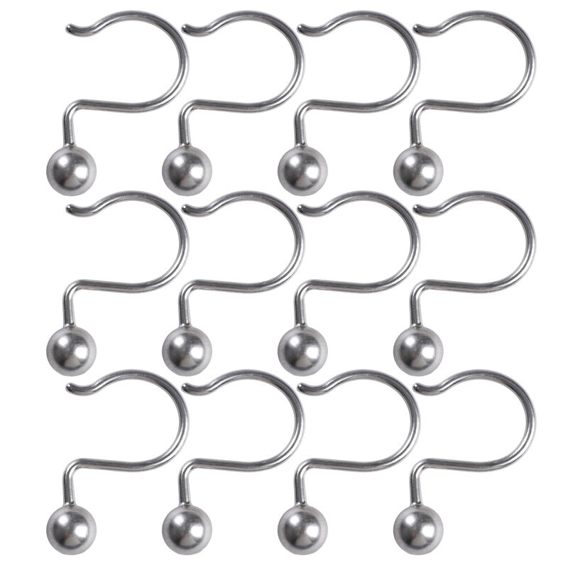 12-Piece Resistant Metal Shower Curtain Hooks image number 4