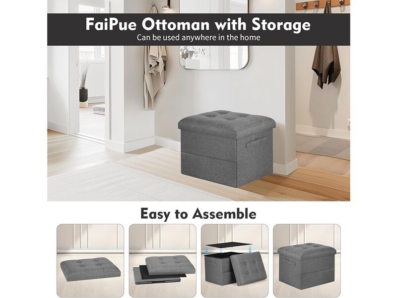 Foot Rest Stool with Thicker Foam Padded Seat