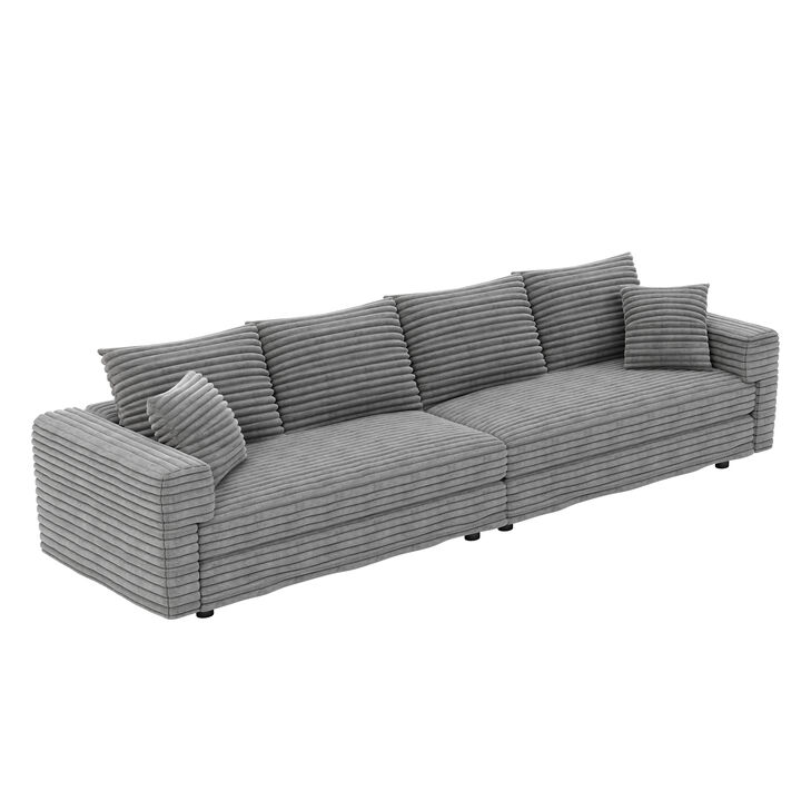Merax Modern Comfy Upholstered 4-Seat Sofa Cloud Couch