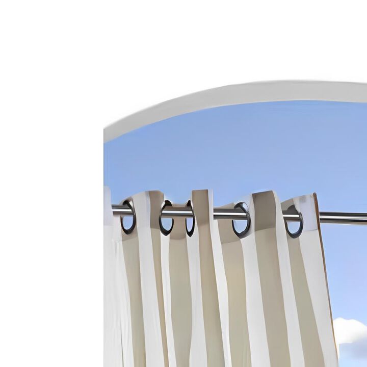 Commonwealth Outdoor Decor Escape Stripe Voile Grommet Top Window Panel - 54x96" - Khaki