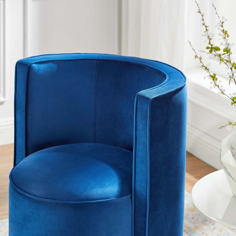 Della Performance Velvet Fabric Swivel Chair image number 1
