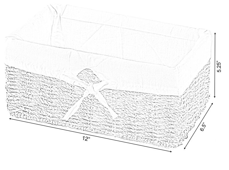 Seagrass Shelf Basket Lined with White Lining