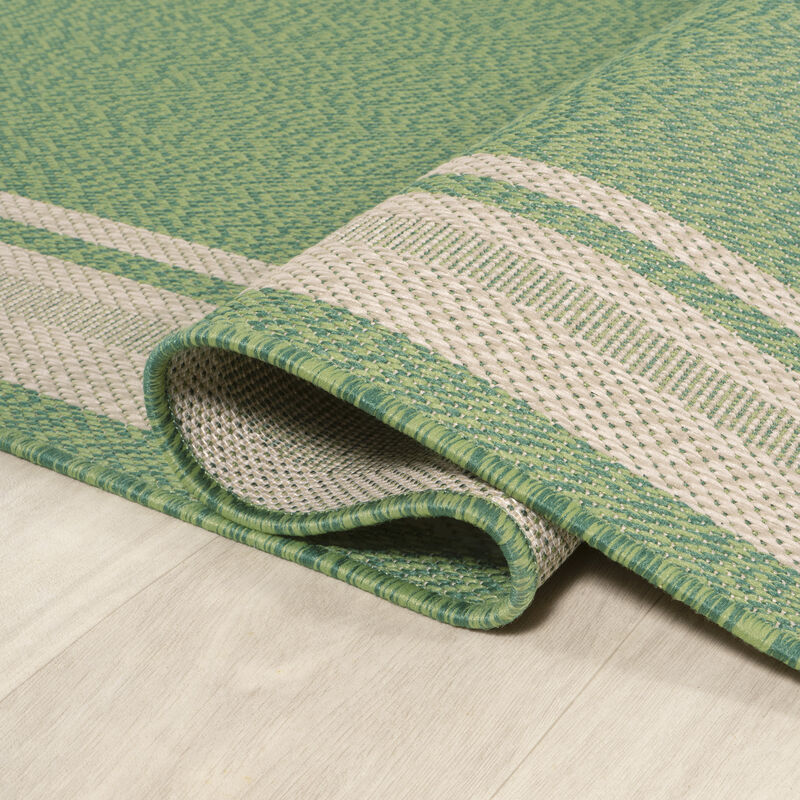 James Modern Border Stripe Indoor/Outdoor Area Rug