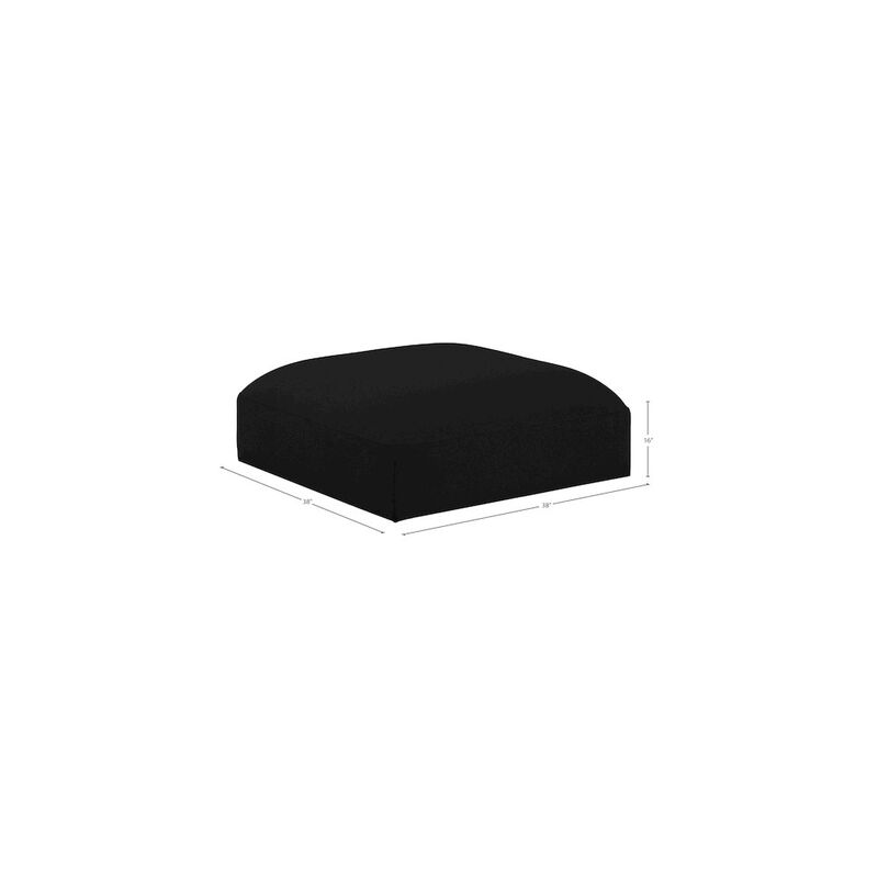 Meridian Furniture Ease Cream Polyester Fabric Ottoman