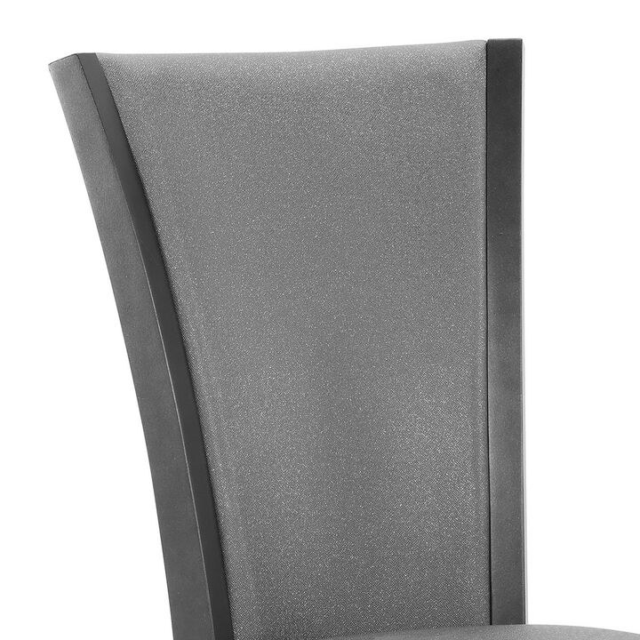 Brandon 24 Inch Side Chair Set of 2, Gray Fabric Upholstery, Curved Back - Benzara