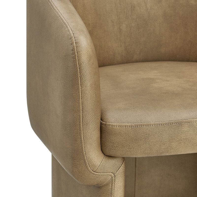 Modway Verity Vegan Leather Dining Chair with Rounded Back in Espresso &ndash; Upholstered Barrel Accent Chair with Armrests for Kitchen, Office, or Living Room image number 6