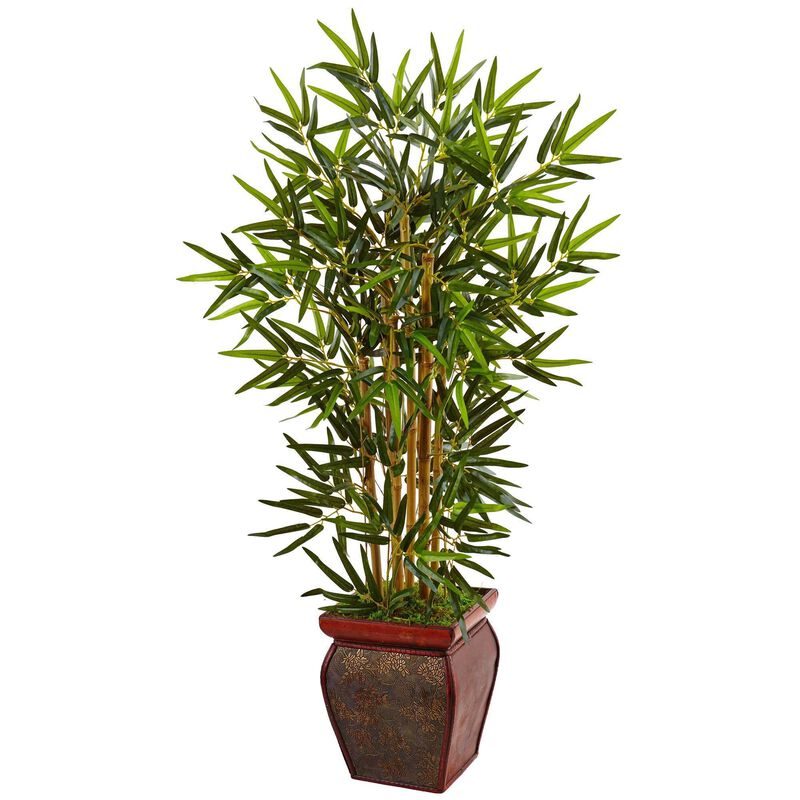 Nearly Natural 3.5-in Bamboo Tree in Decorative Planter