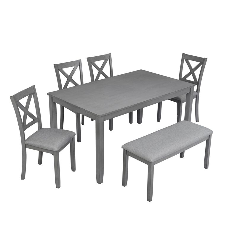 Garpvu 6‑Piece Rectangular Wood Dining Set image number 0