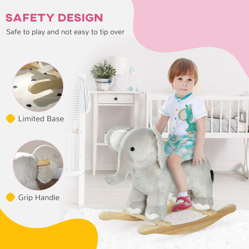 BreeBe Elephant Rocker with Realistic Sounds (Ages 2&ndash;4) image number 4