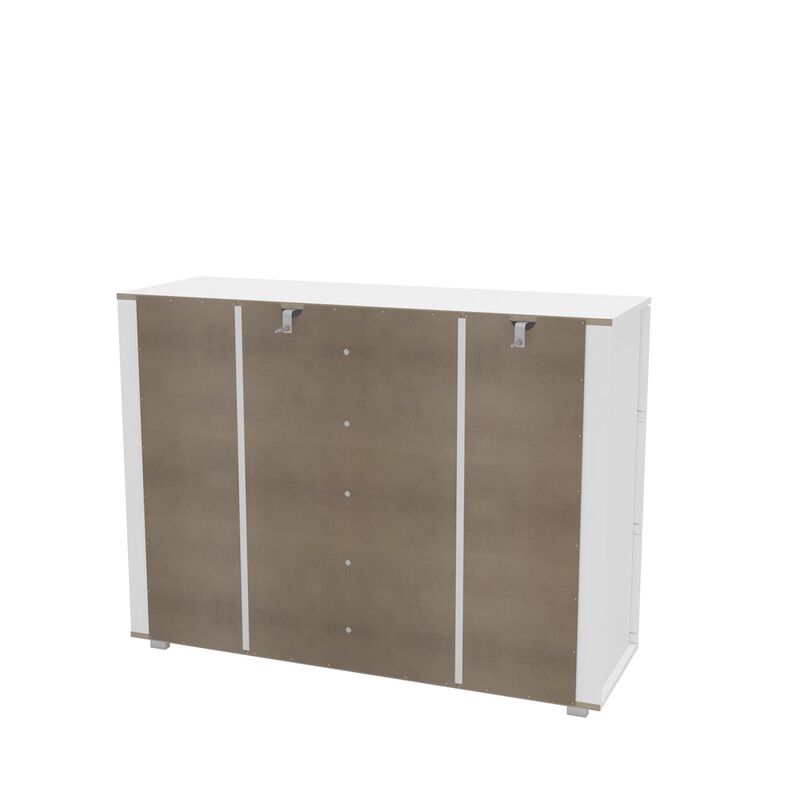 Polifurniture Madison Modern 6 Drawer Double Dresser, White