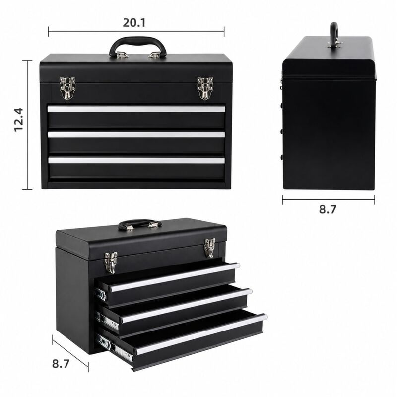 465-Piece Mechanics Tool Set with 3-Drawer Heavy Duty Metal Storage Box, Complete Home Repair Tool Kit image number 1