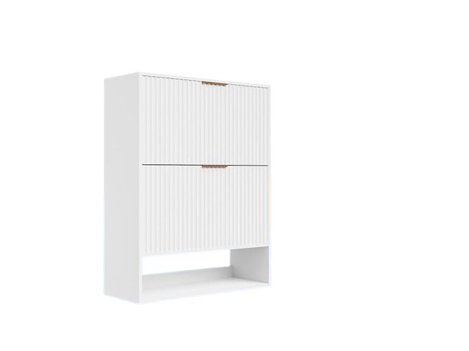 Slim Entryway Shoe Storage Cabinet Flip Drawer White 31 5 Inch