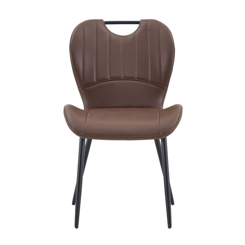 Whisen Set of 4 Upholstered Dining Chairs with Metal Handle, Fabric & Metal Frame, Ergonomic Accent Chairs for Dining Room, Living Room, Office image number 0