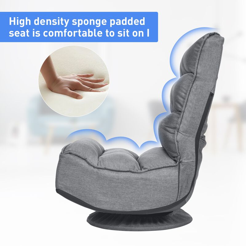 5-Position Folding Floor Gaming Chair
