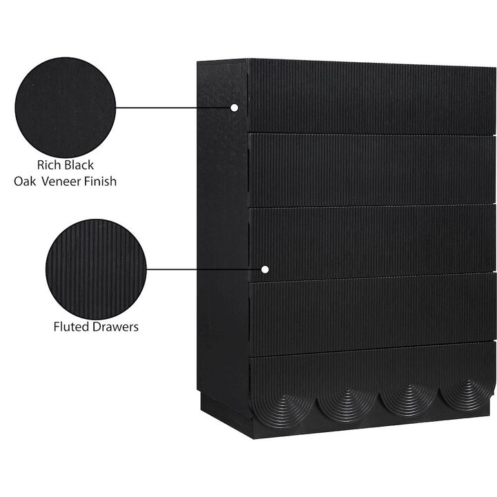 Meridian Furniture Scallop Black Chest