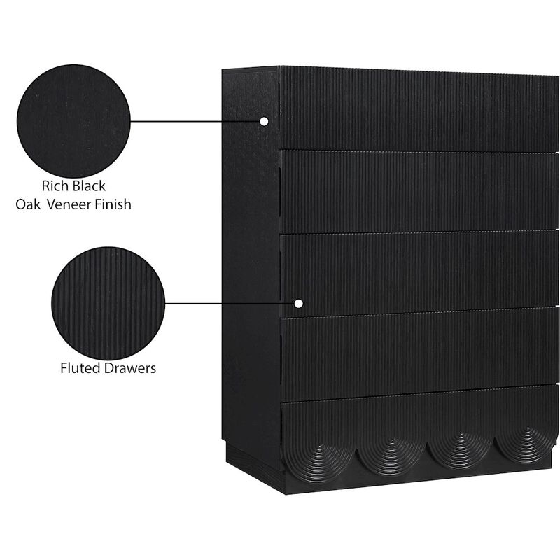 Meridian Furniture Scallop Black Chest