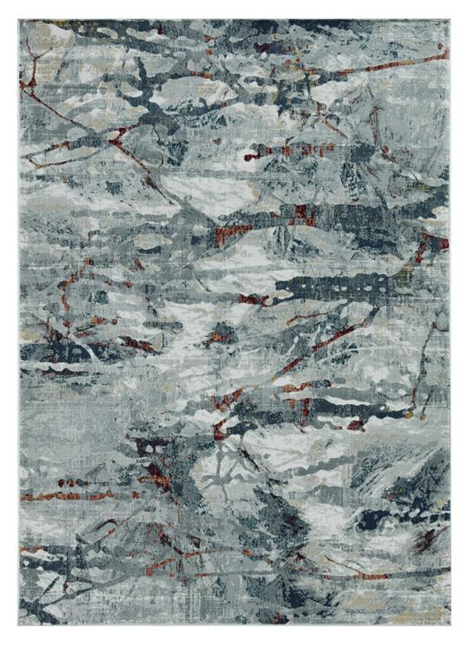 HomeRoots 3' X 5' Gray Abstract Area Rug