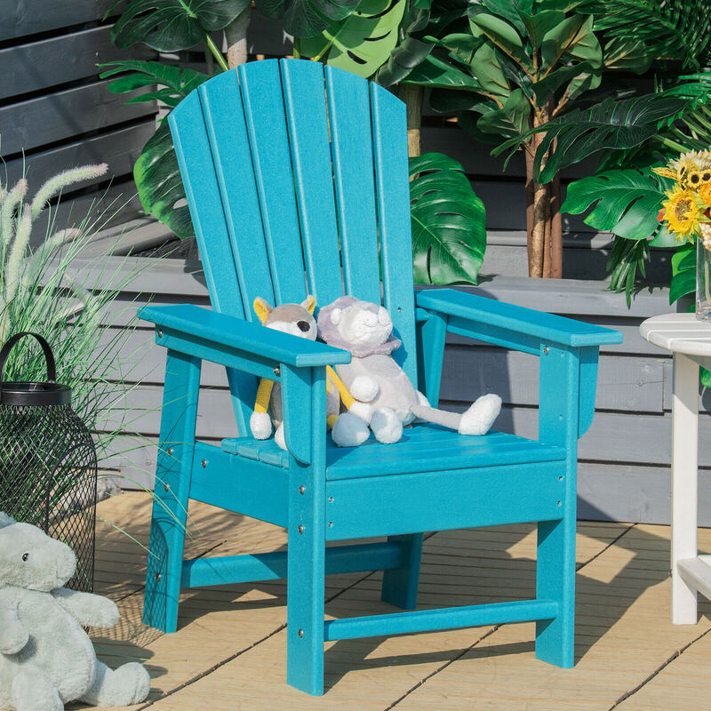 Child-Sized Adirondack Patio Chair with Ergonomic Back Support &ndash; Weather-Resistant