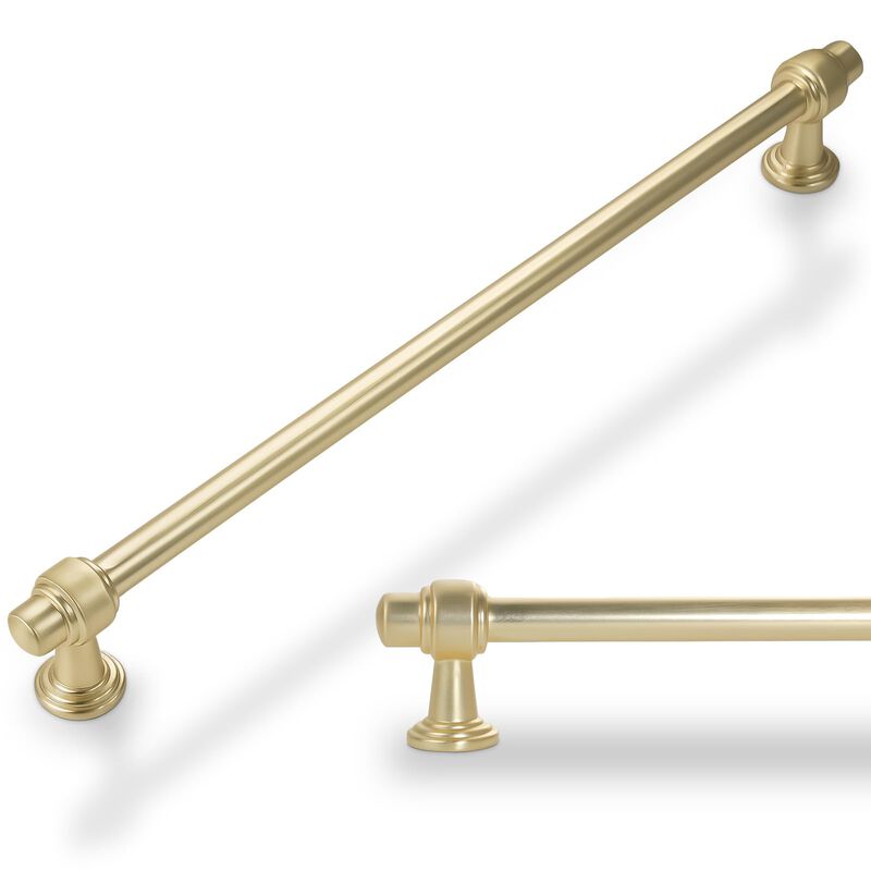 Amasideca 6 Pack Brushed Gold Cabinet Pulls 12.6 Inch(320mm) Hole Centers Kitchen Cabinet Handles Zinc Alloy Gold Drawer Pulls S