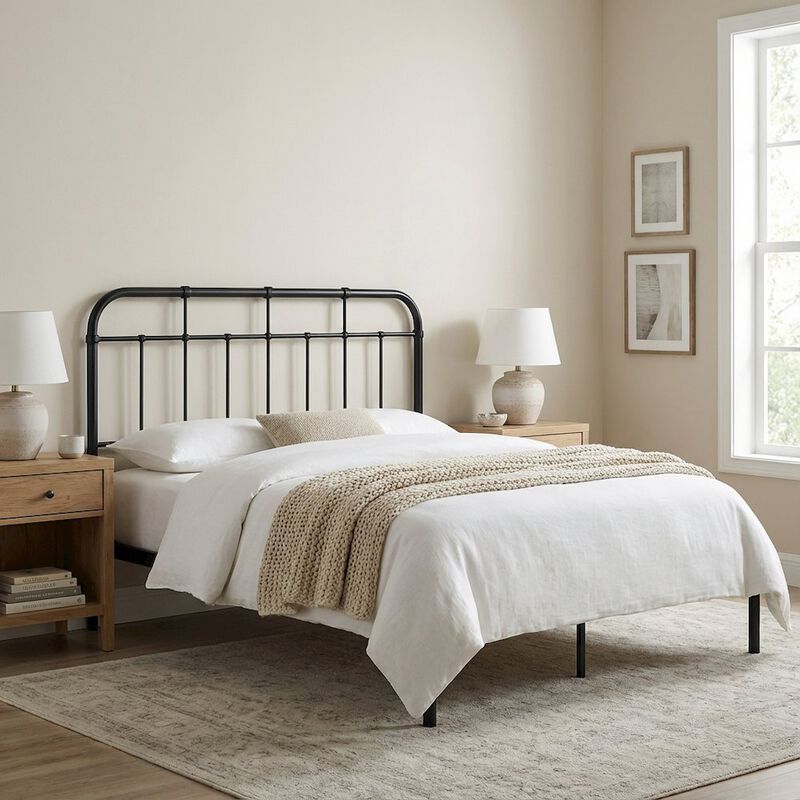 Metal King Headboard with Sleek Design and Durable Construction for Bedroom image number 4