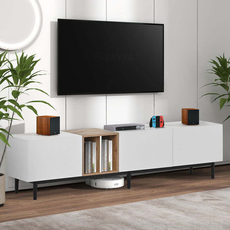 Merax Modern Storage Cabinet TV Stand with 3 Doors