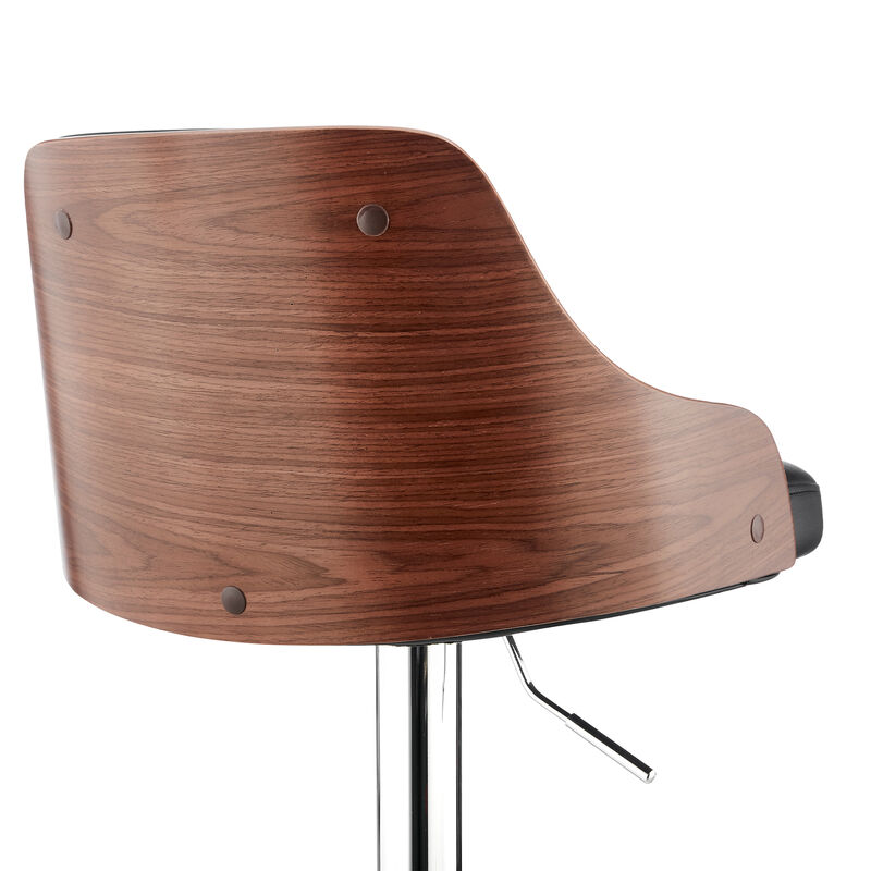 Asher Adjustable Faux Leather Bar Stool