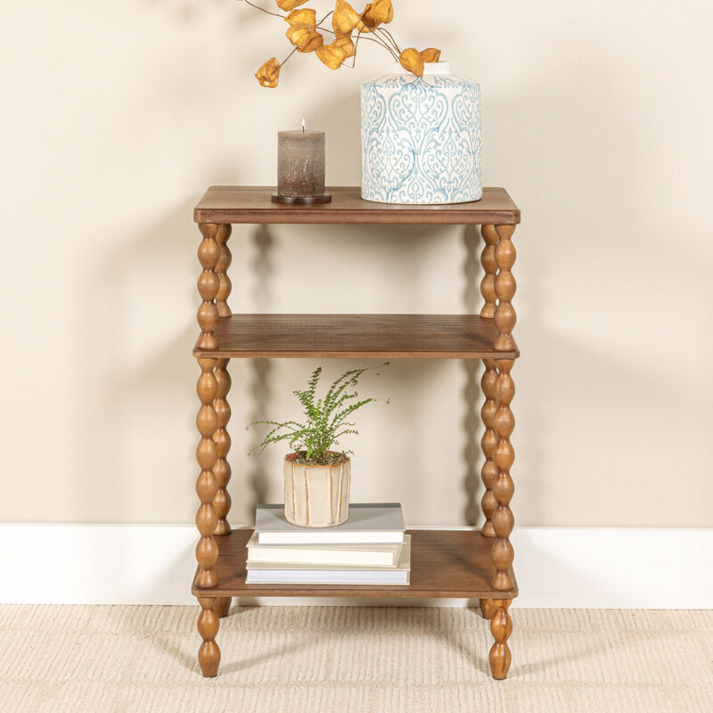 Bobbin Leg Rectangle Wood Accent Table, Walnut image number 1
