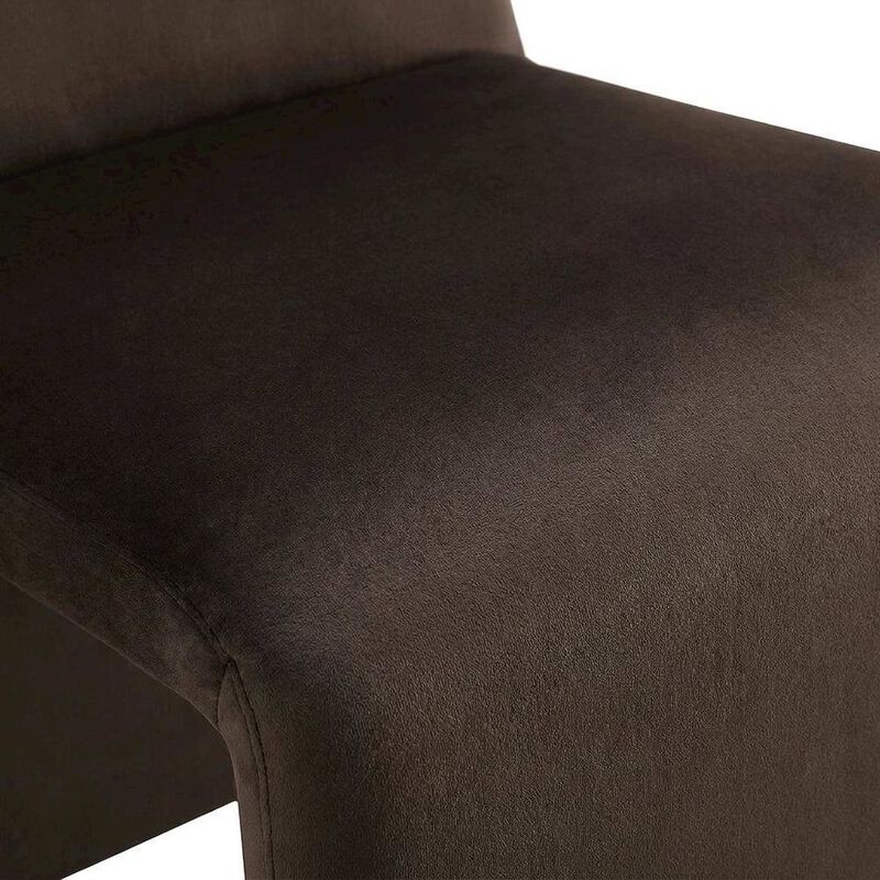 Upholstered Performance Velvet Dining Side Chair, Chocolate image number 5