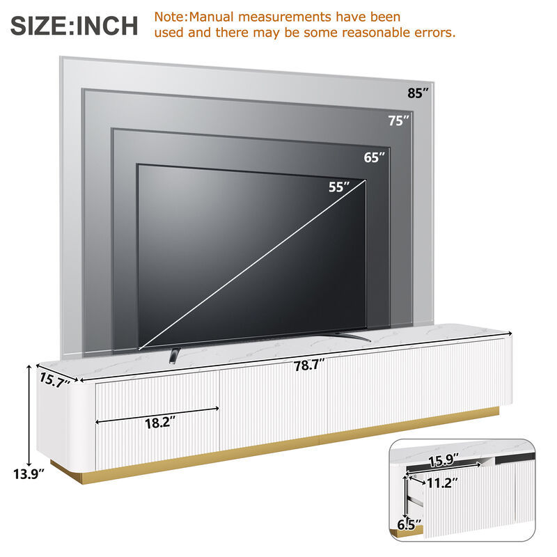 Merax Luxury Fluted TV Stand for TVs