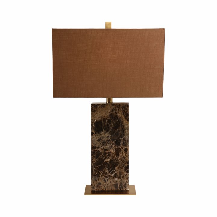 26x16" Rectangle Marble Lamp, Light Brown
