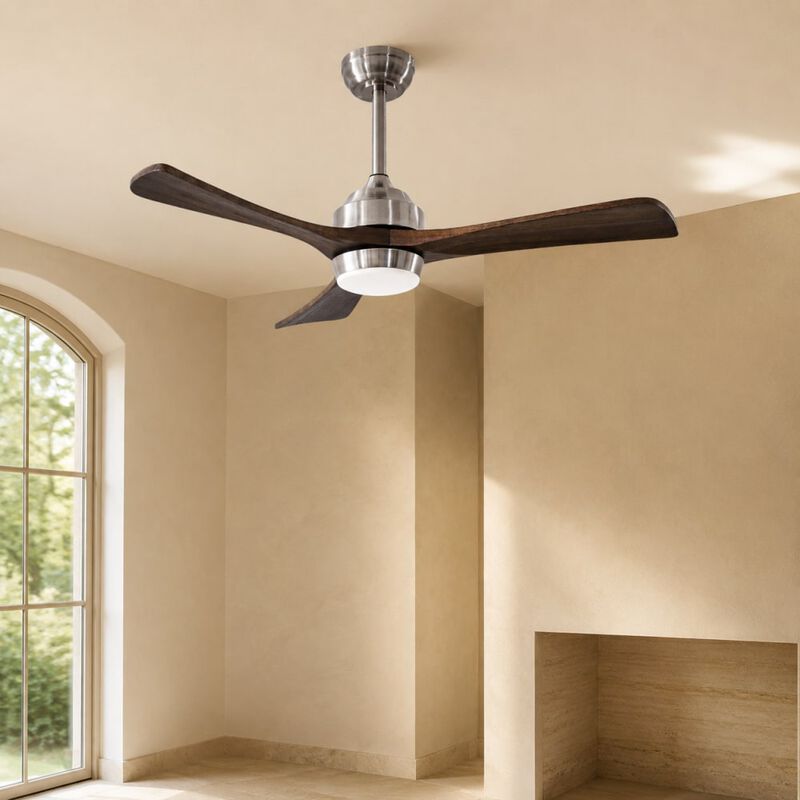 ELEMENT ACE Solid Wood Three Blade Ceiling Fan with LED Light, Remote Control, Quiet Reversible DC Motor for Indoor Rooms image number 2