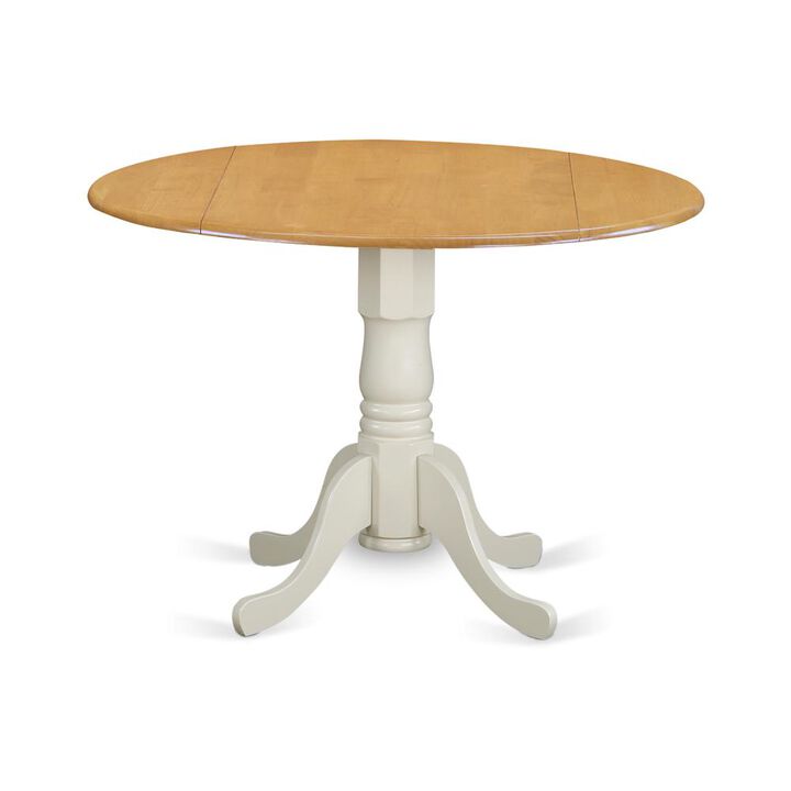 East West Furniture Dining Table Oak & Linen White, DLT-OLW-TP