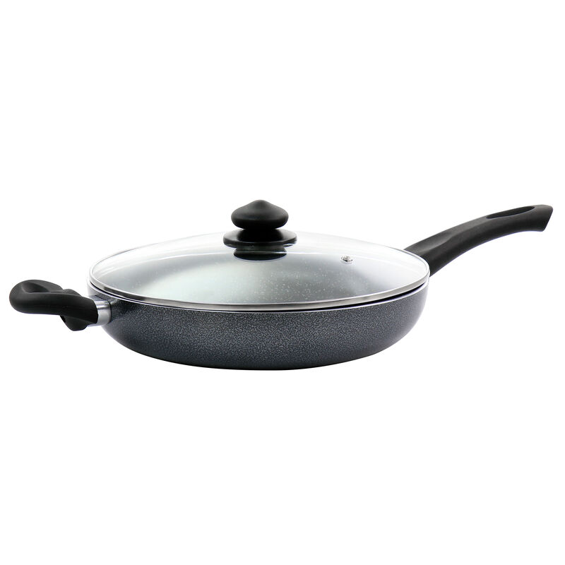 Oster Pallermo 3.5 Quart Aluminum Nonstick Saute Pan in Charcoal with Lid