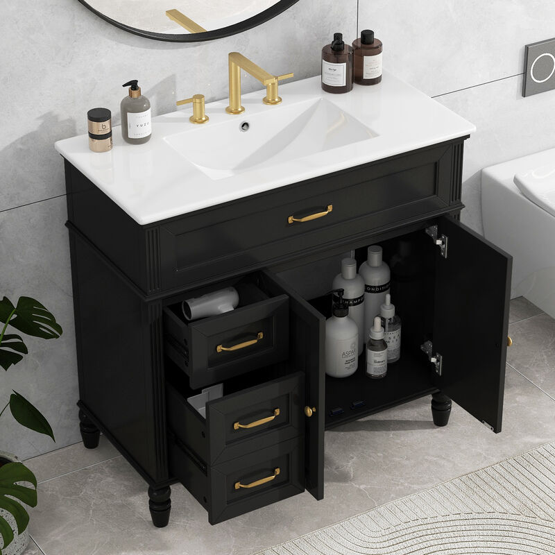 Merax 36" Bathroom Vanity with Sink and Drawers